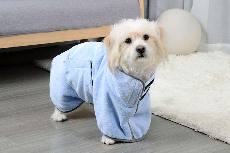犬服 もこもこワンちゃん用バスローブ