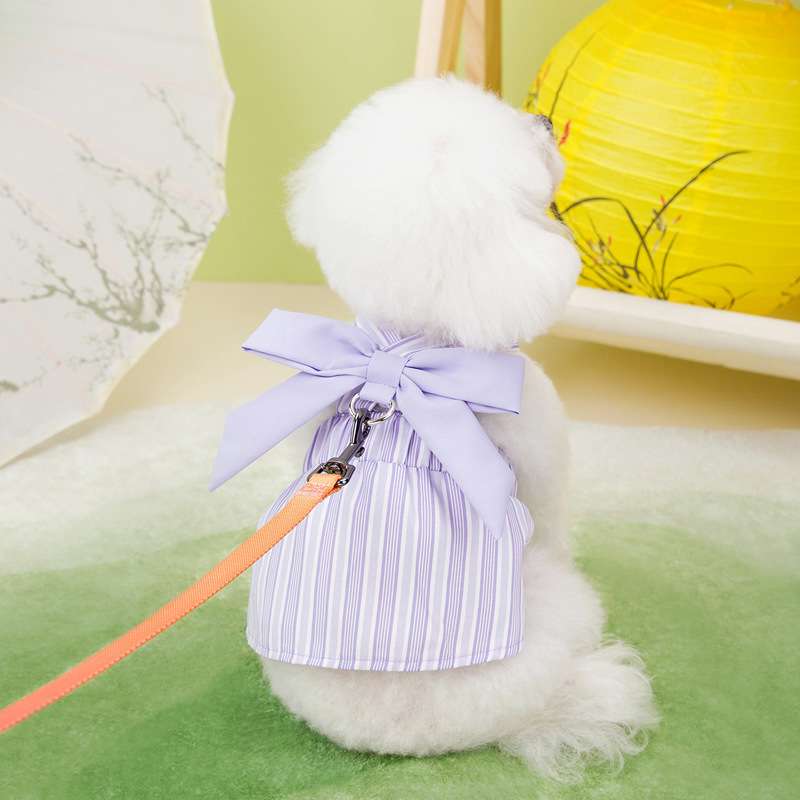 犬服 ふんわりリボン付きワンピース