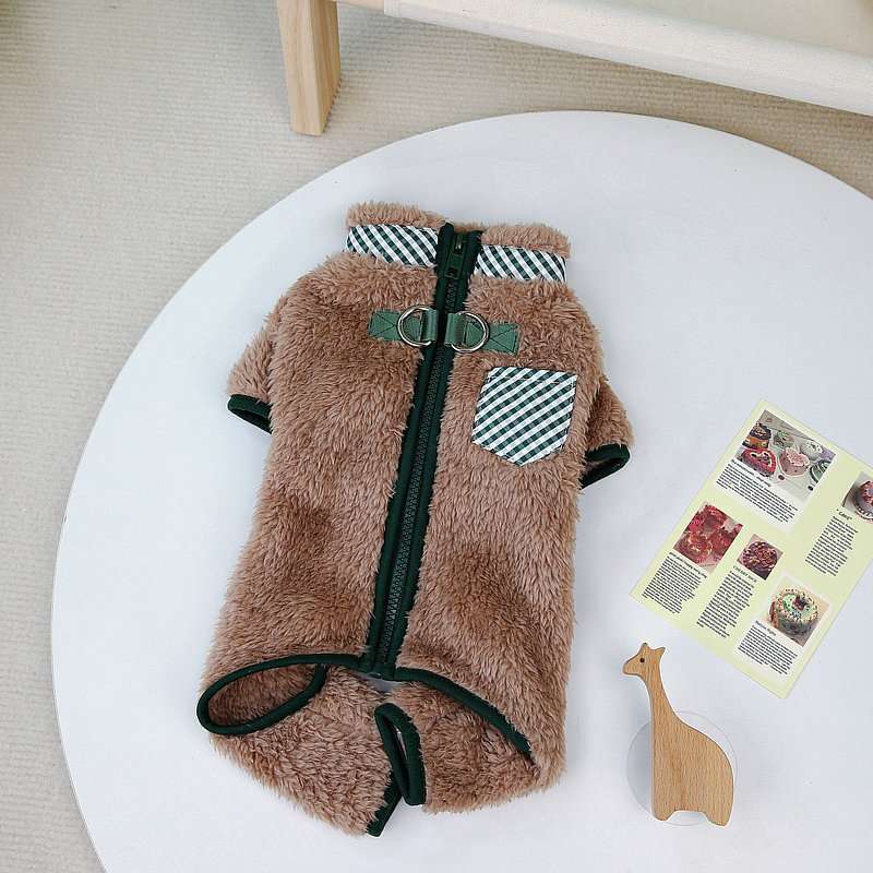 犬服 もこもこボアジップアップベスト
