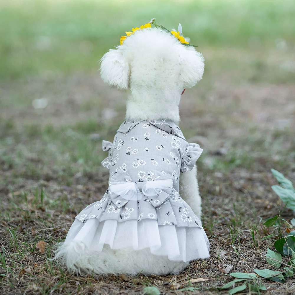 犬服 ふんわり花柄ワンピース 愛犬用