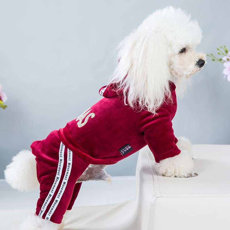 犬服 もこもこ全身つなぎ犬用パジャマ