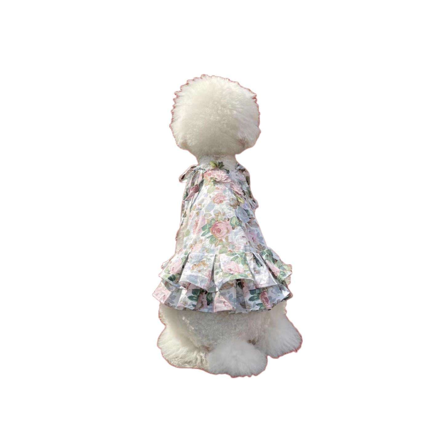 華やか花柄ワンピース犬服