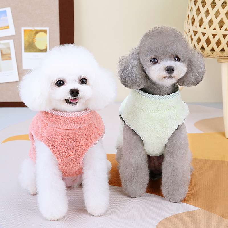 犬服 もこもこベスト風ドッグウェア