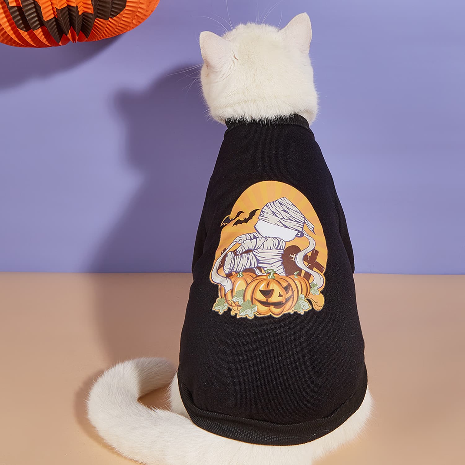 犬服 ハロウィン柄プリント犬用半袖Tシャツ