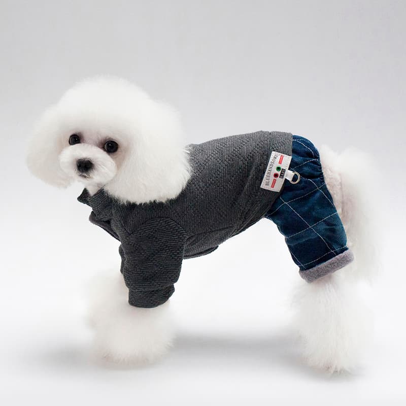 犬服 デニムスタイル つなぎトレーナー