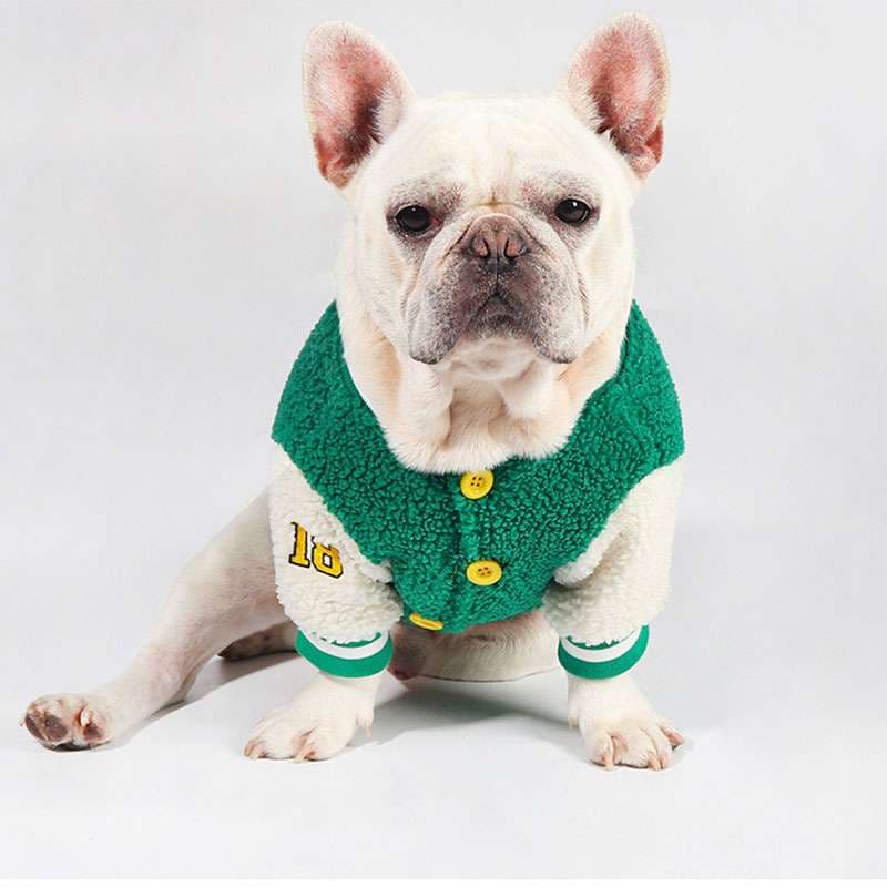 犬服 もこもこ運動部風ペット用ジャンパー
