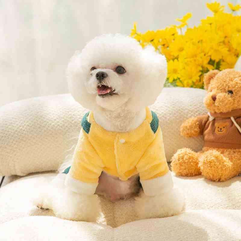 犬服 モコモコ小型犬用コーデュロイオーバーオール