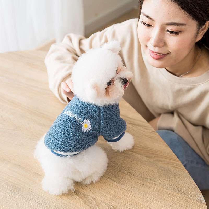 犬服 もこもこデイジー犬用パーカー