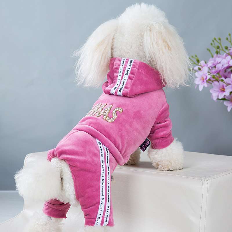 犬服 もこもこ全身つなぎ犬用パジャマ