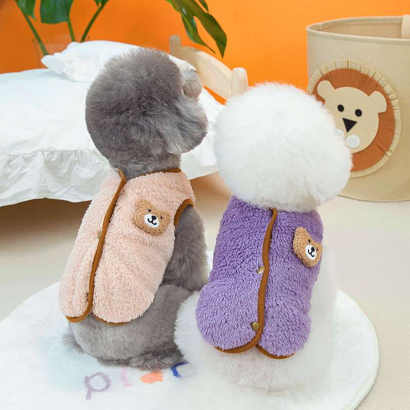 犬服 もこもこペット用ベスト