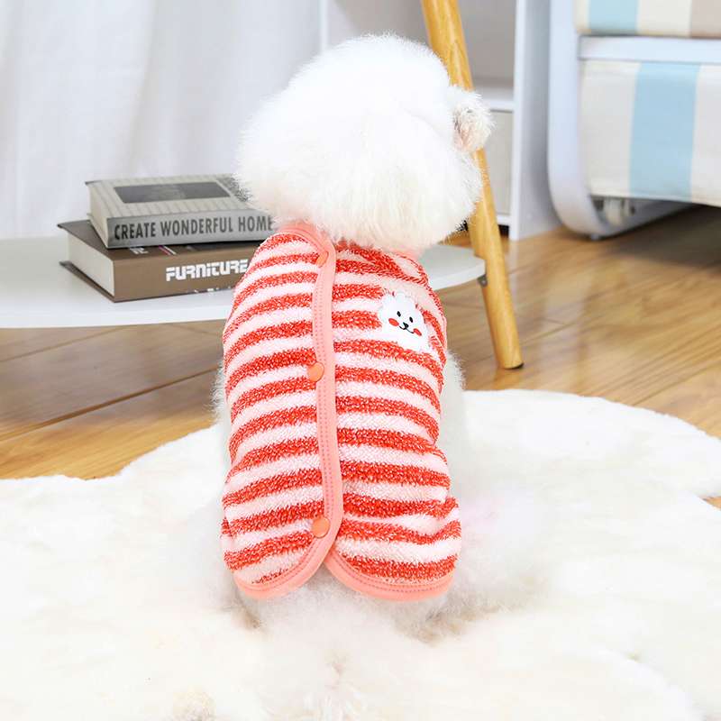 犬服 もこもこボーダー犬用タンクトップ