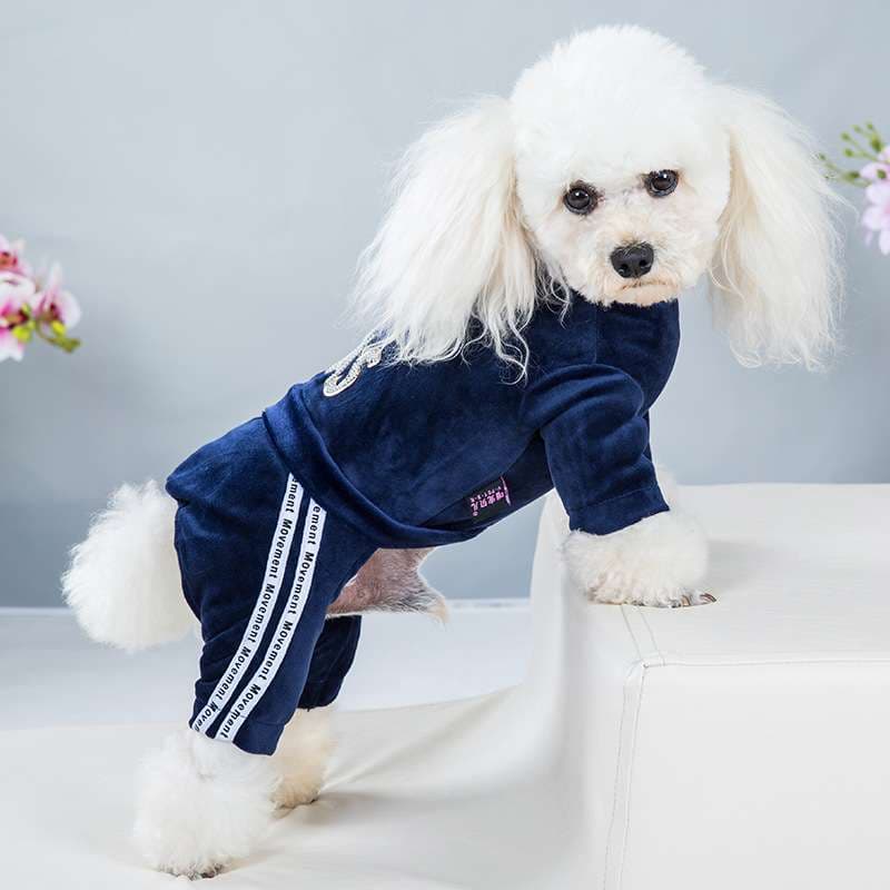 犬服 もこもこ全身つなぎ犬用パジャマ