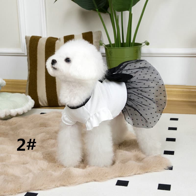春夏新作 上品リボンワンピース 犬服 小型犬用フォーマルウェア