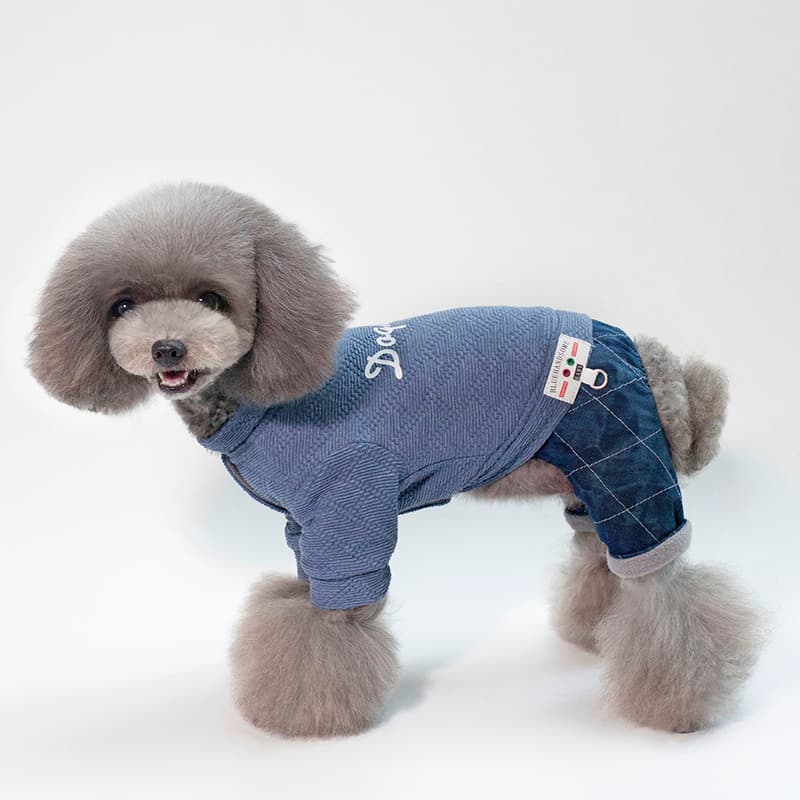 犬服 デニムスタイル つなぎトレーナー