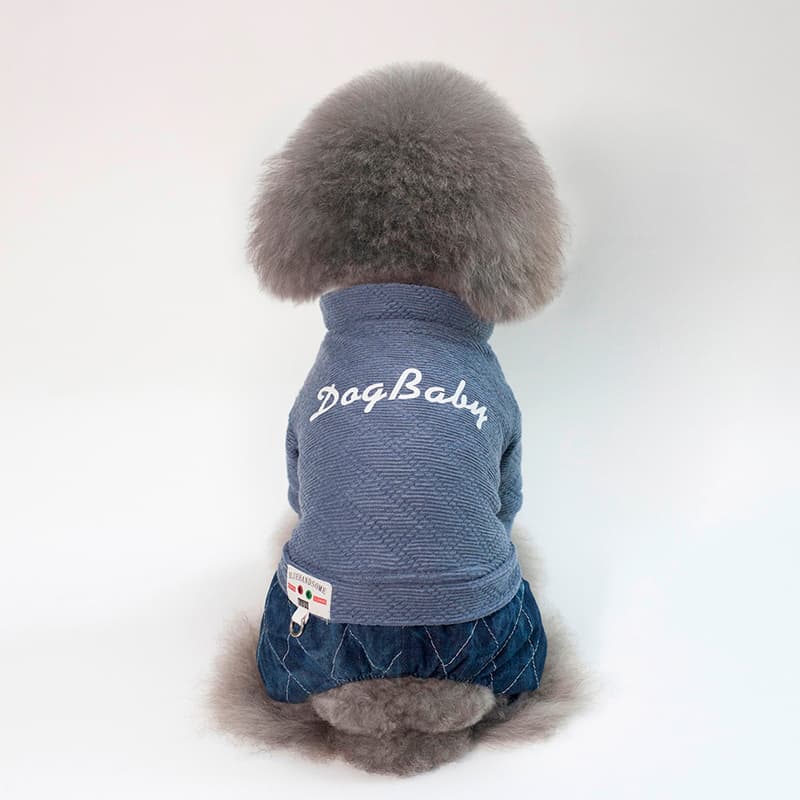 犬服 デニムスタイル つなぎトレーナー