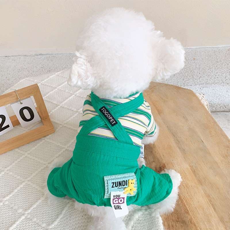 犬服 ふわもこワンちゃん用オシャレオーバーオール