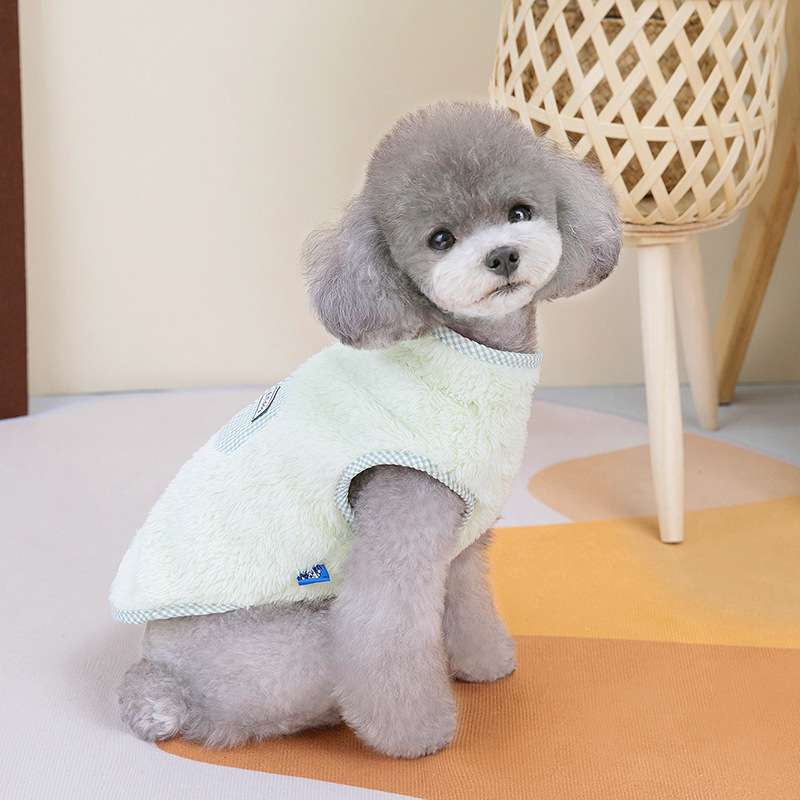 犬服 もこもこベスト風ドッグウェア