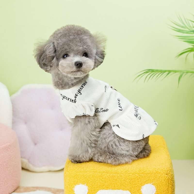 犬服 もこもこワンピース風ドッグウェア