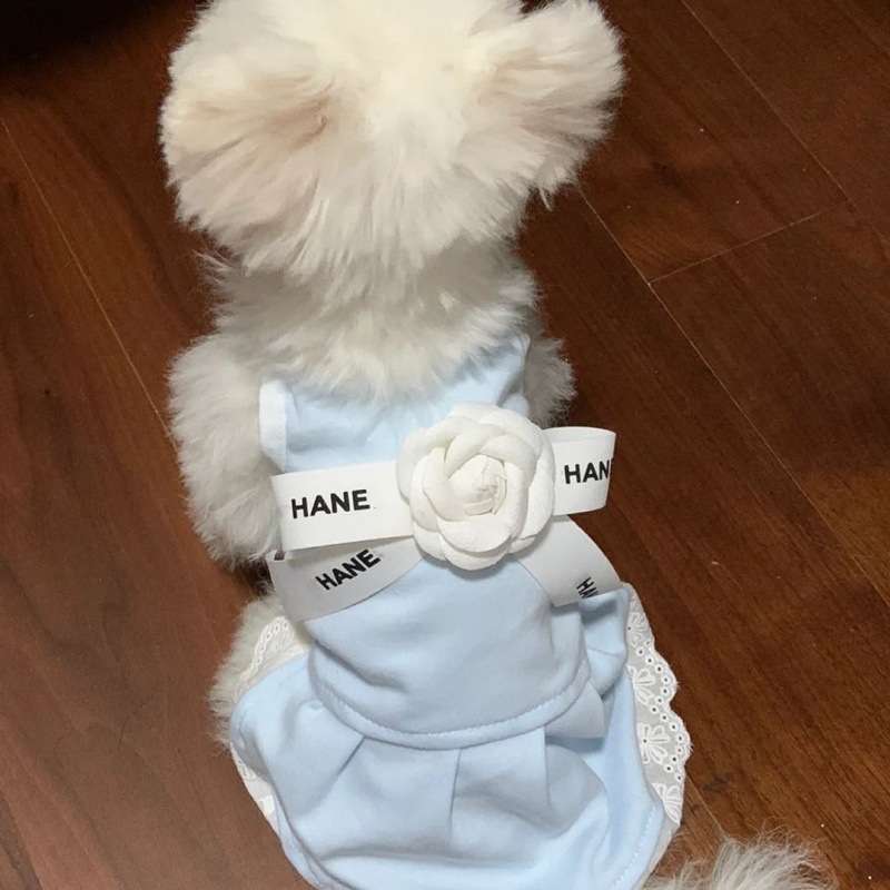 犬服 ふわふわ小型犬用リボン付きワンピース