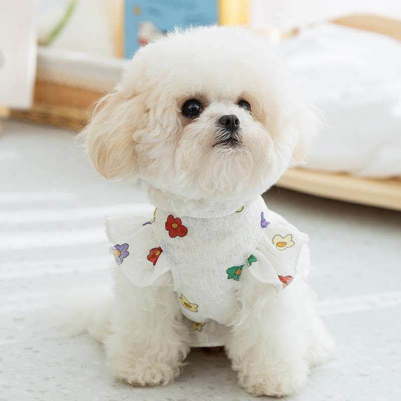 犬服 ふんわり花柄ワンピース 小型犬用