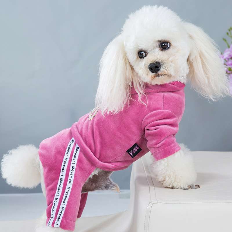 犬服 もこもこ全身つなぎ犬用パジャマ