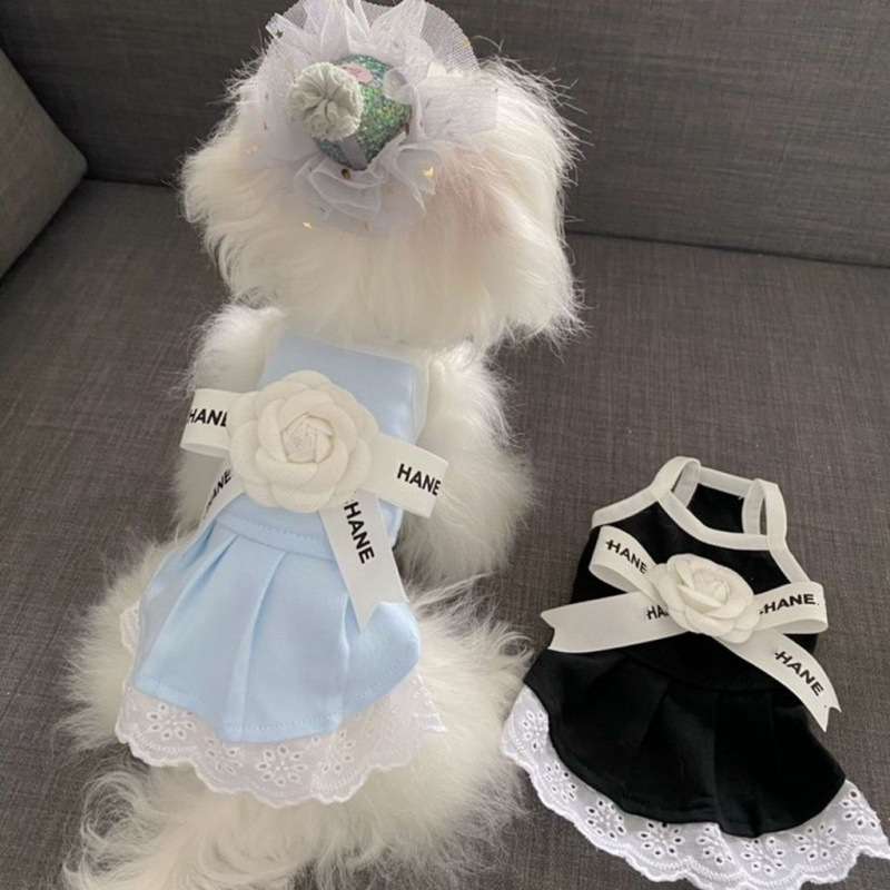 犬服 ふわふわ小型犬用リボン付きワンピース