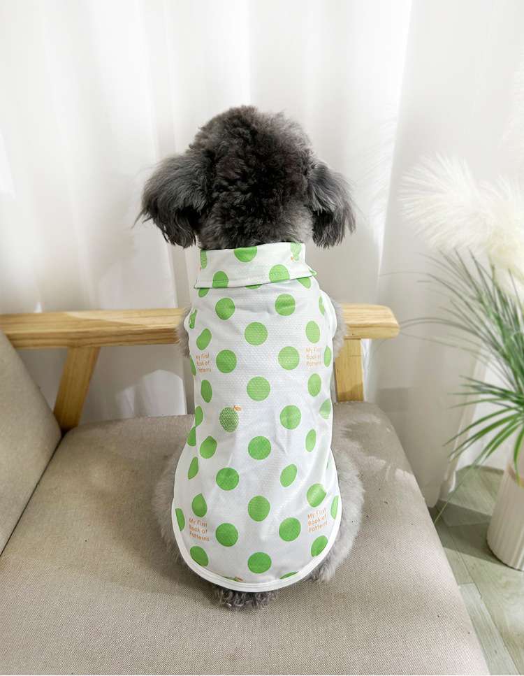 犬服 もこもこワンちゃんの水玉シャツ