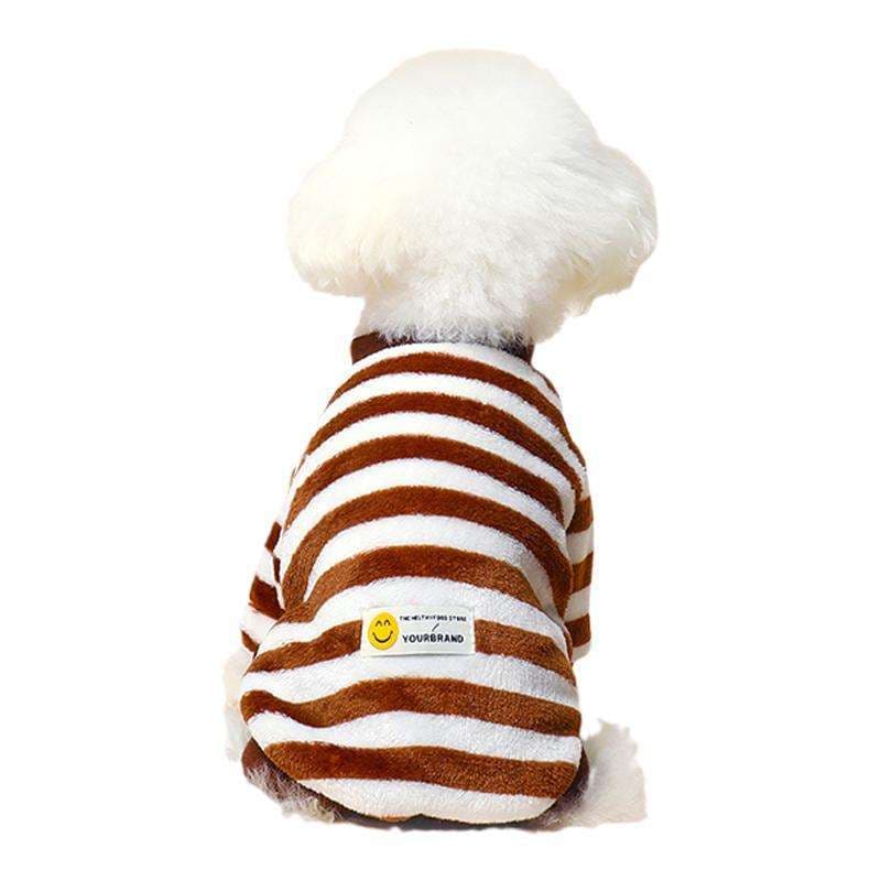 犬服 ふわもこボーダーニットワンピース