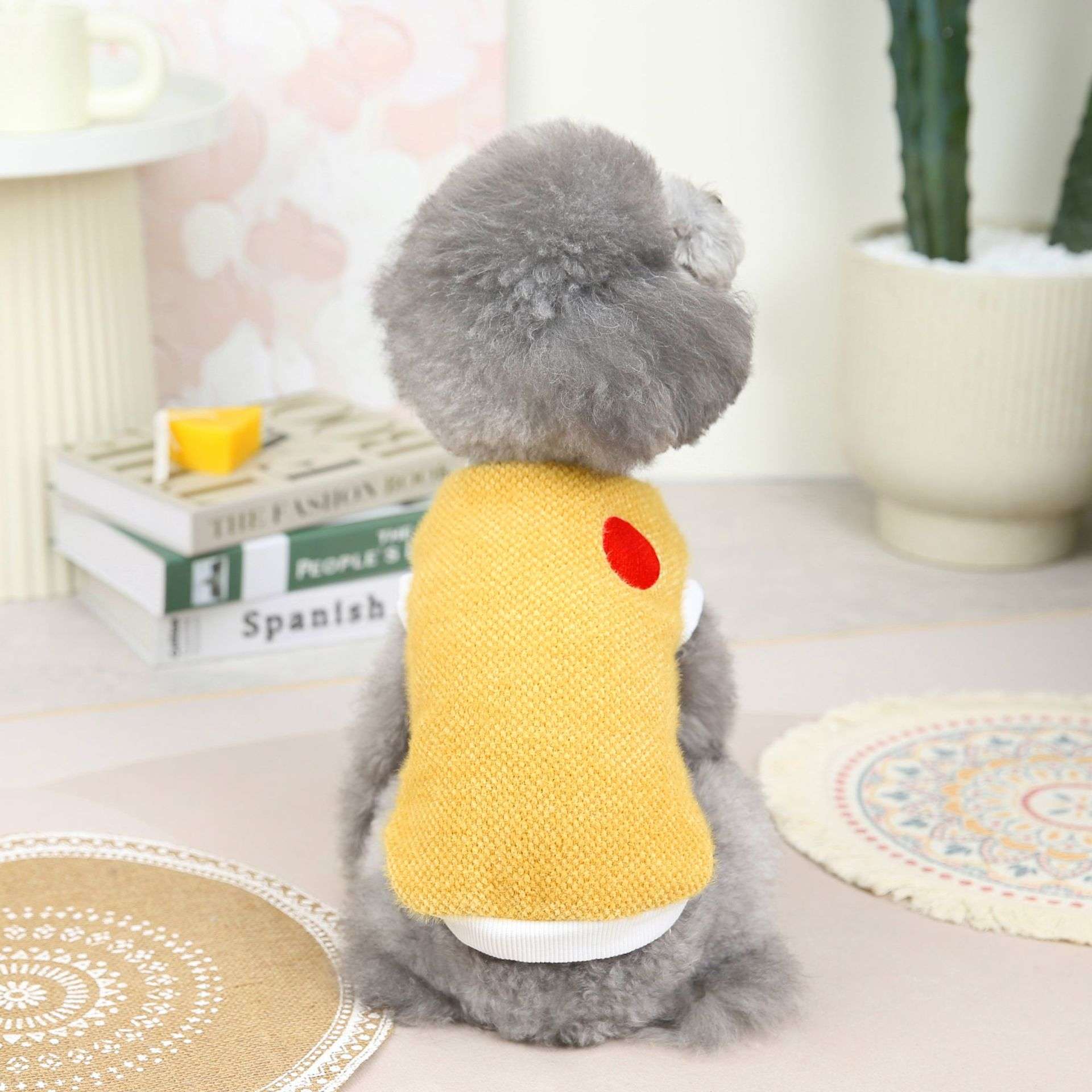 犬服 もこもこ素材のドット付きペット用セーター