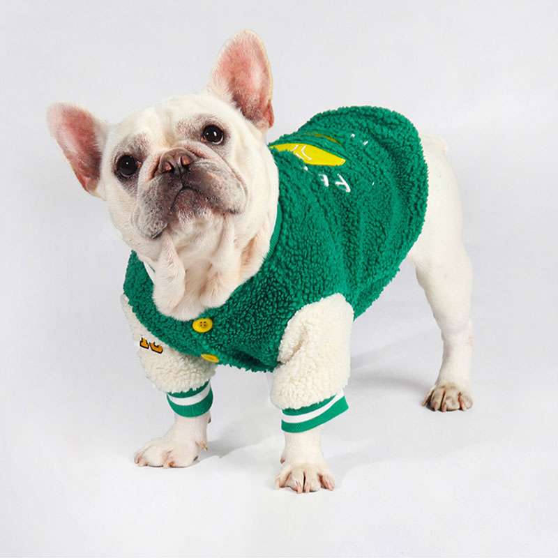 犬服 もこもこ運動部風ペット用ジャンパー