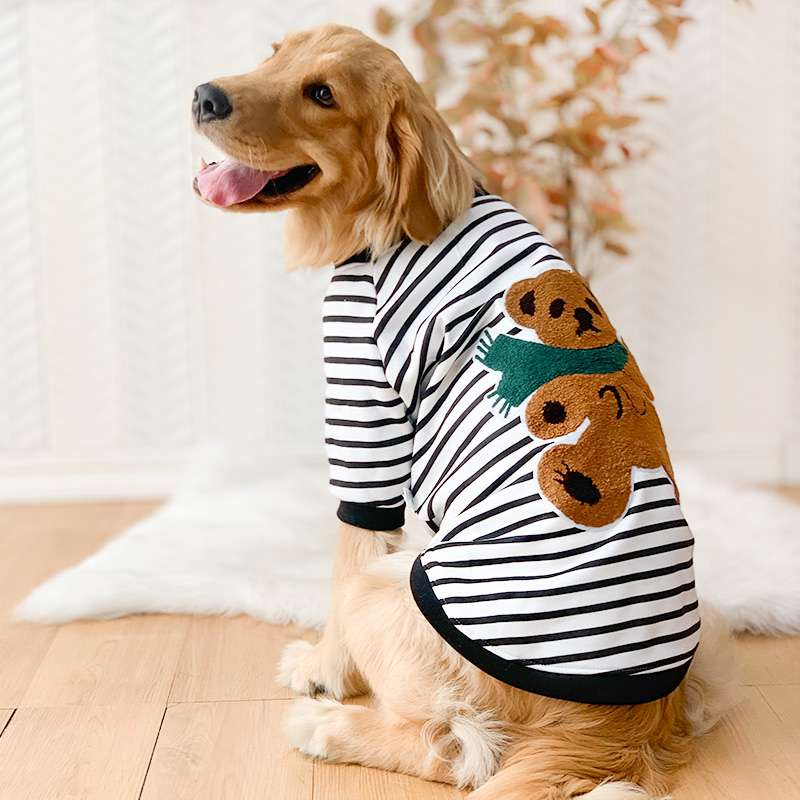 犬服 ボーダー柄わんちゃんTシャツ